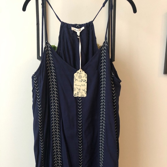 Lulu’s brand new navy fringe shift dress - Picture 1 of 5
